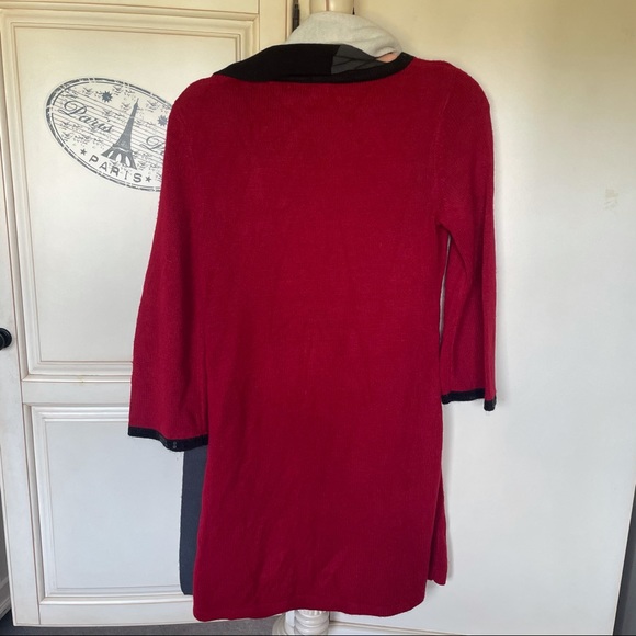 Style & Co Red color block sparkly sweater dress - Picture 3 of 6